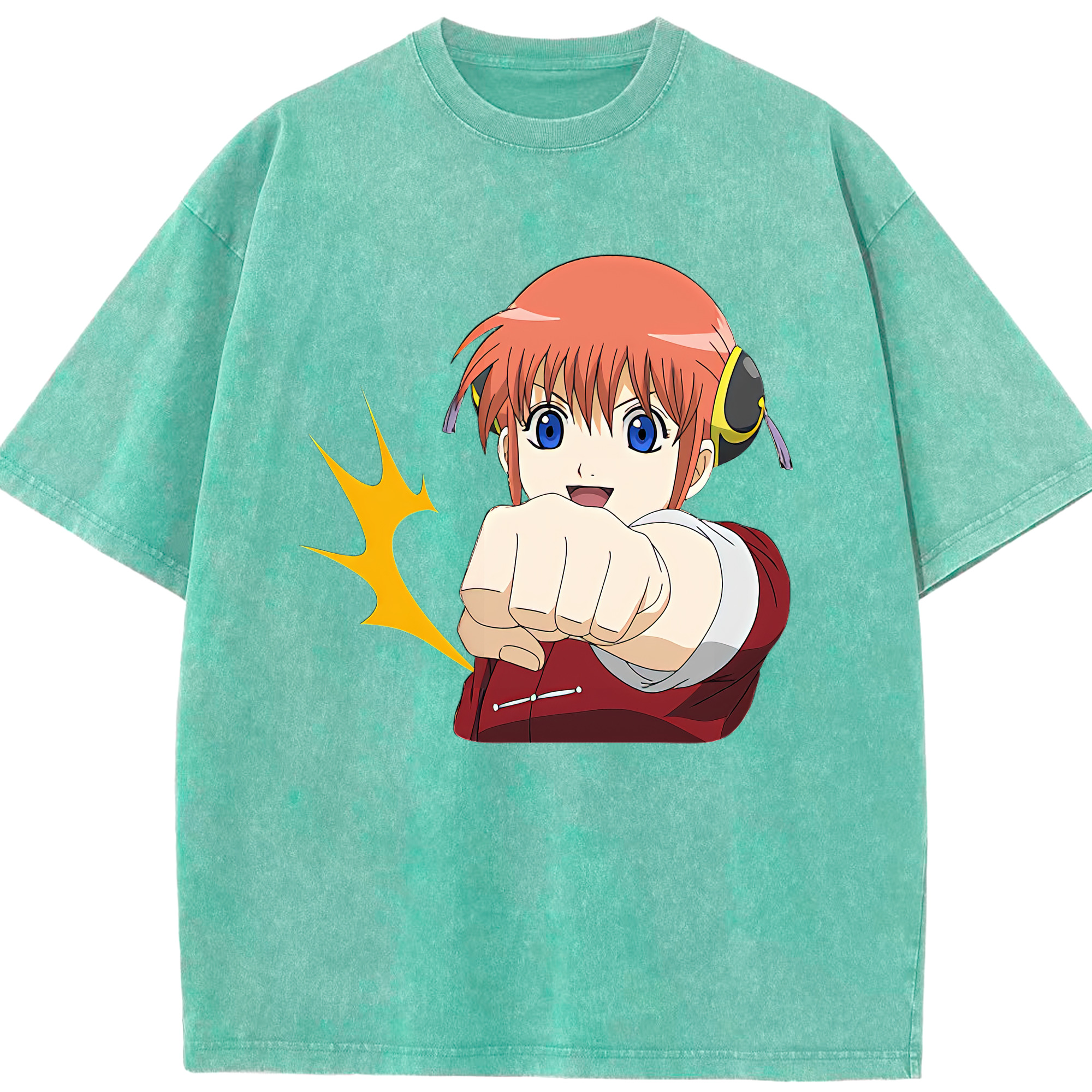 （画像用） ぎんたま 坂田銀時（さかたぎんとき） 神楽 志村新八（しむら しんぱち） GINTAMA Sakata Gintoki Kagura Shimura Shinpachi 綿100% ヴィンテージ風 半袖Tシャツ（フロントプリント）